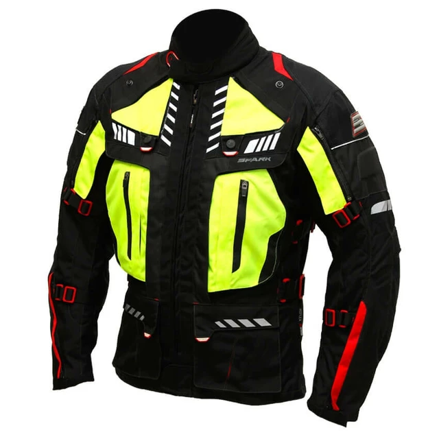 Pánská textilní moto bunda Spark Expedition - 5XL - černá-fluo žlutá