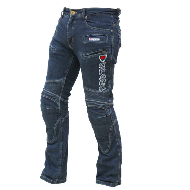Pánske jeansové moto nohavice SPARK Hawk - modrá - modrá