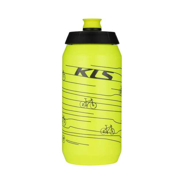 Cyklo fľaša Kellys Kolibri 0,55l - Transparent Black - Neon Yellow