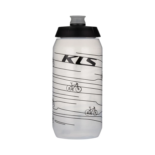 Cyklo fľaša Kellys Kolibri 0,55l - Transparent Black - White