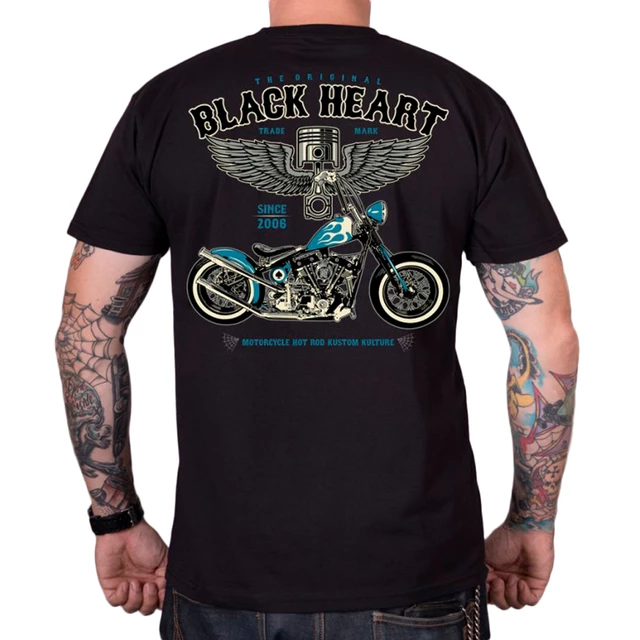 Triko BLACK HEART Blue Chopper - černá - černá