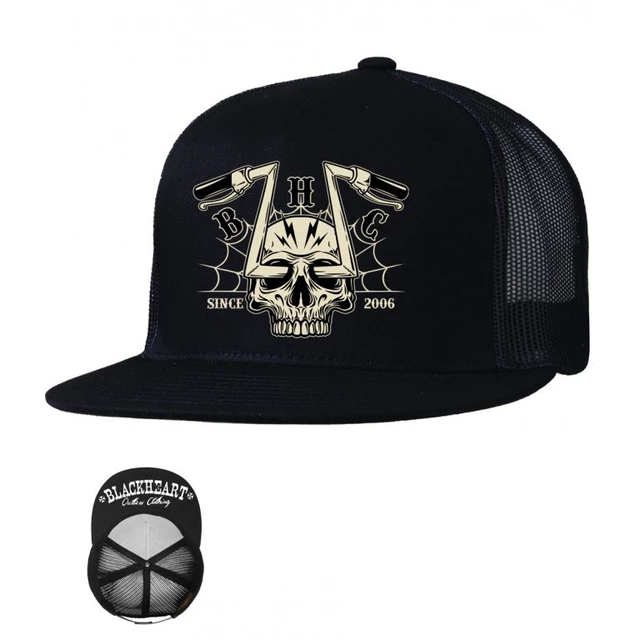 Czapka z daszkiem BLACK HEART Chopper Skull Trucker - Czarny