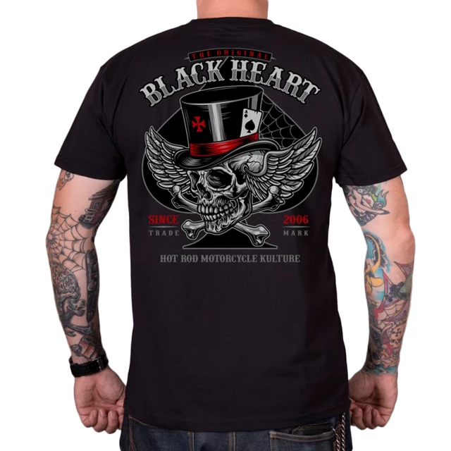 T-Shirt BLACK HEART Hat Skull - Grey - Grey
