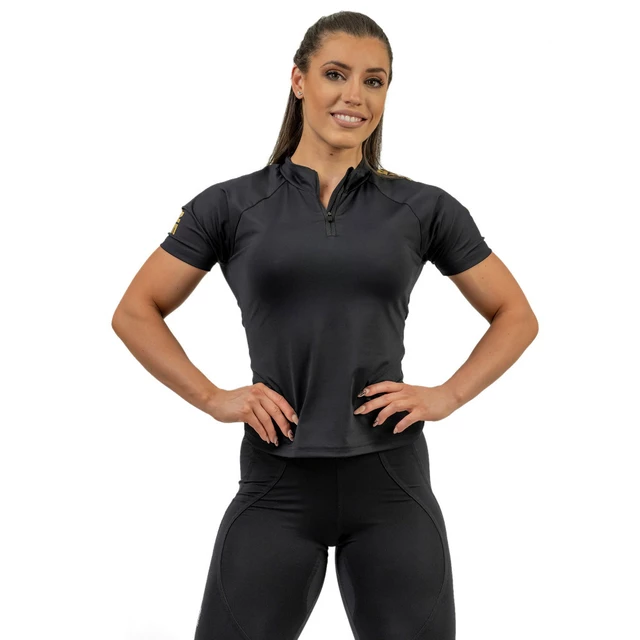 Women’s Activewear T-Shirt Nebbia INTENSE Ultimate 831 - Black - Black/Gold