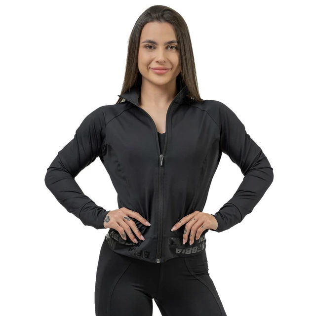 Bluza damska rozsuwana Nebbia INTENSE Warm-Up 833 - Black/Gold - Czarny