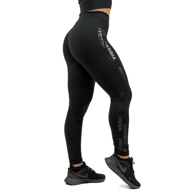 Women’s High-Waisted Leggings Nebbia INTENSE Iconic 834 - Black/Gold - Black