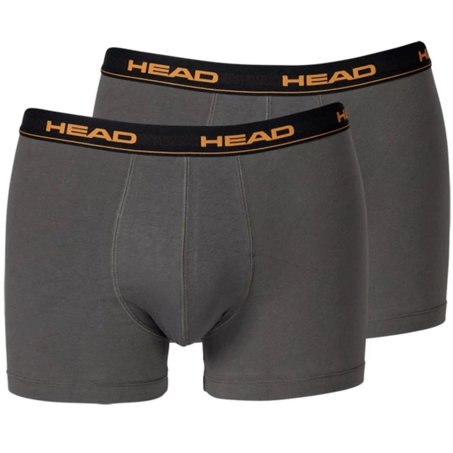 Férfi alsódandrág Head Basic Boxer - 2 db - szürke-narancssárga