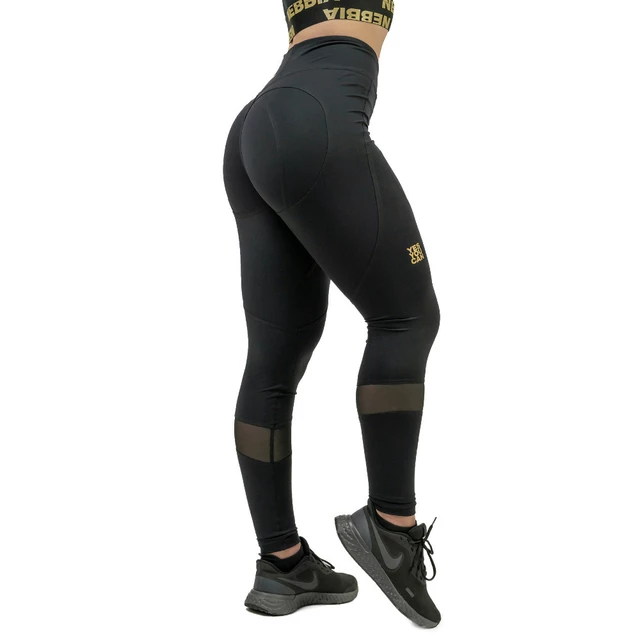 Women’s Push-Up Leggings Nebbia INTENSE Heart-Shaped 843 - Black - Black/Gold