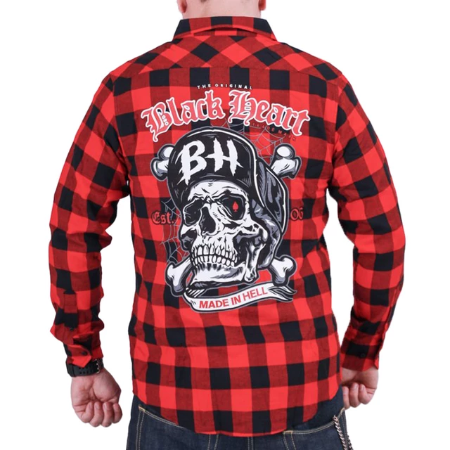 Long Sleeve Shirt BLACK HEART Bones - Red - Red