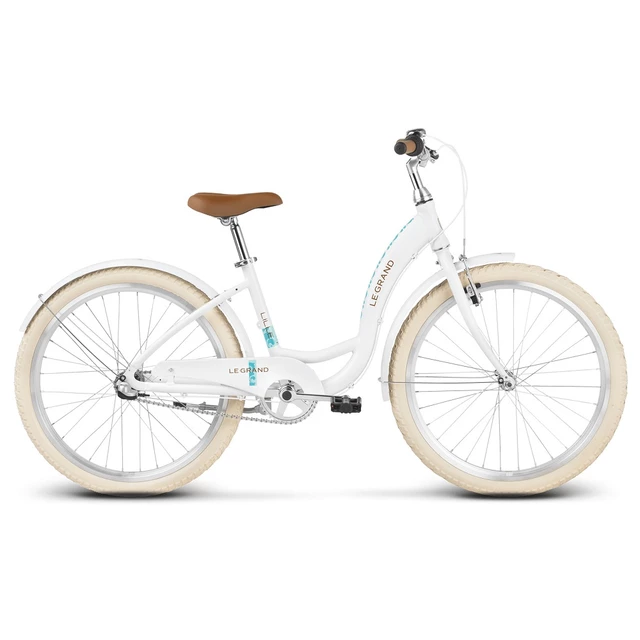 Juniorský dievčenský bicykel Le Grand Lille JR 24" - model 2020 - biela - biela