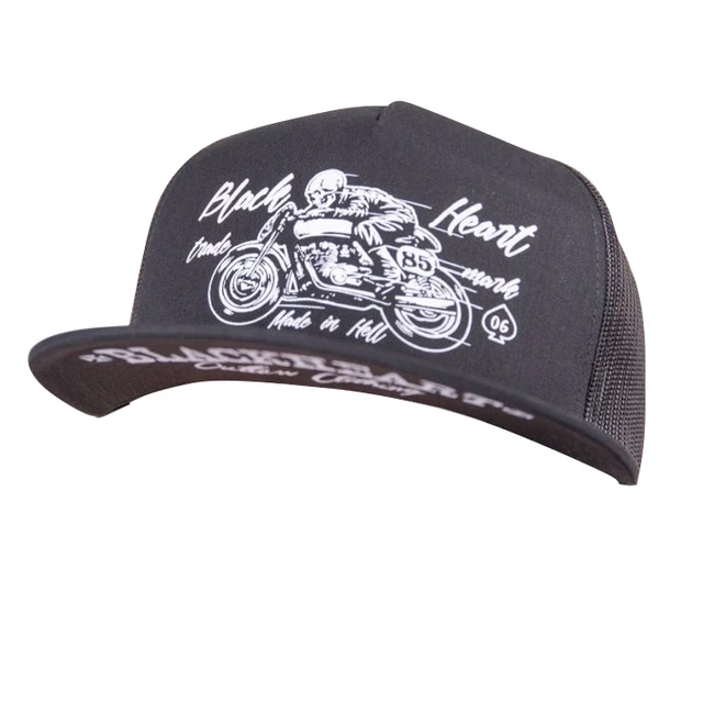 Snapback Hat BLACK HEART Vintage Evil Trucker - Black