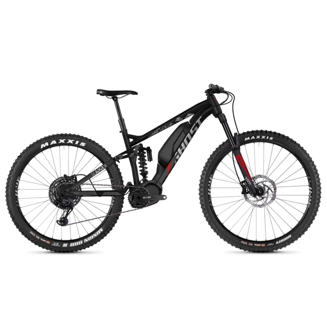 Full-Suspension E-Bike Ghost Hybride SL AMR X S3.7+ AL 29” – 2019 - L (18") - Night Black / Iridium Silver / Riot Red