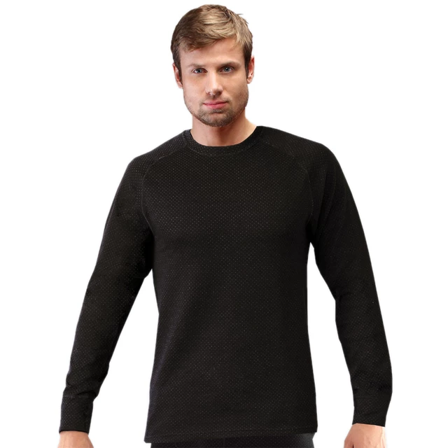 Unisex tričko s dlhým rukávom Merino - čierna - čierna