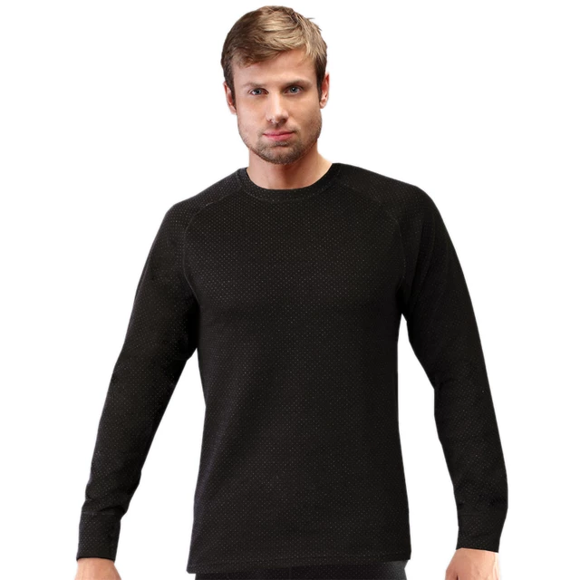 Unisex triko s dlouhým rukávem Merino - černá