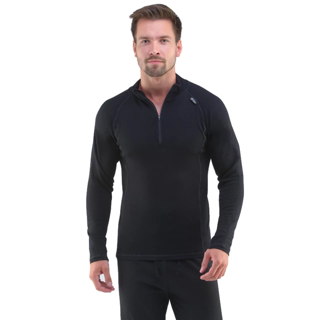 Men’s Long-Sleeved T-Shirt Merino Bamboo - Black - Black