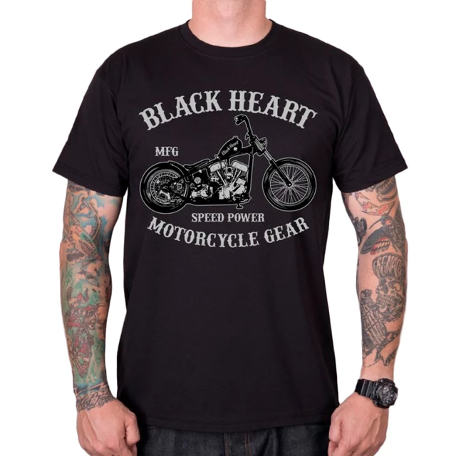 Triko BLACK HEART Chopper - černá