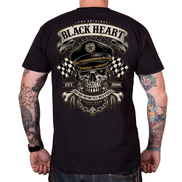 Póló BLACK HEART Old School Racer - fekete