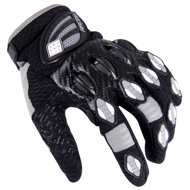 Motocross Gloves W-TEC Chreno - Black-Orange - Black-White