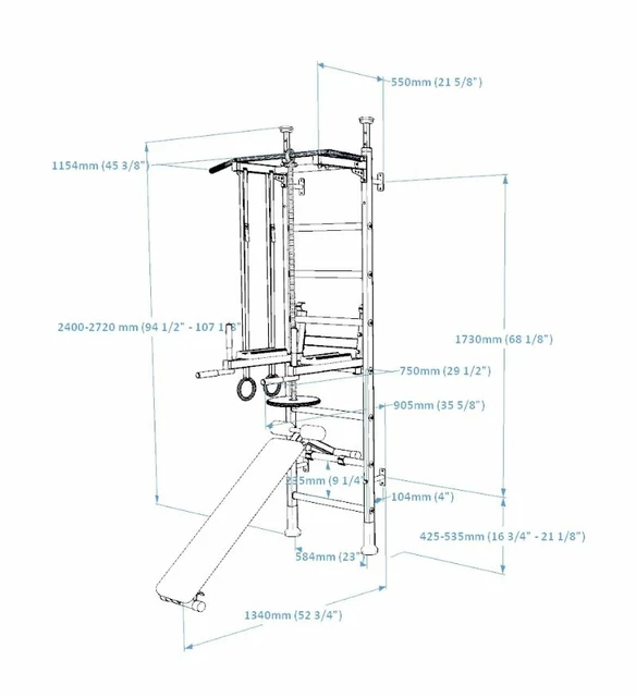 Bordásfal kiegészítőkkel BenchK 523W + A204