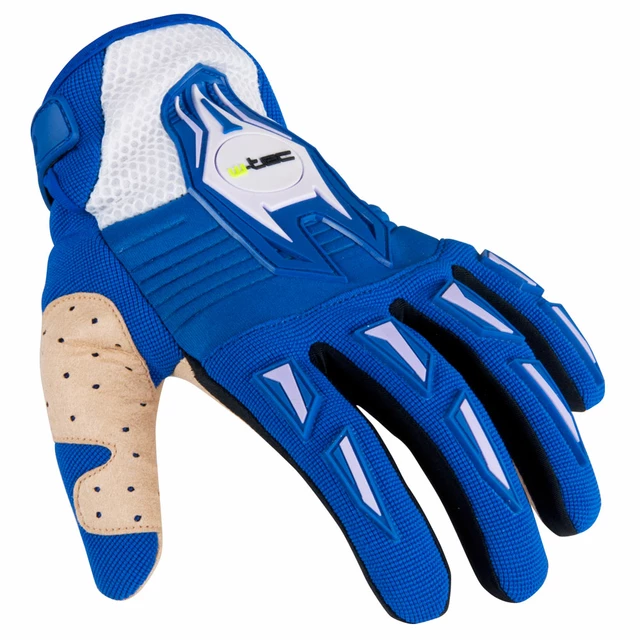 Motocross rokavice W-TEC Kozun - L - modro-béžová