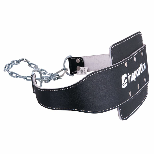 inSPORTline NF-9057 Lederband mit Kette zum Gewichtheben - schwarz - schwarz