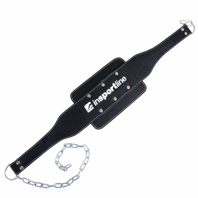 Leather Weightlifting Belt with Chain inSPORTline NF-9057 - Black