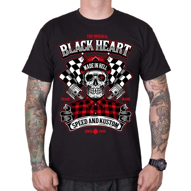 T-shirt koszulka BLACK HEART Speed and Kustom - Czarny - Czarny
