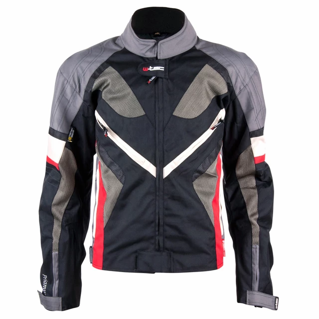 Kurtka motocyklowa W-TEC Priamus PLUS - OUTLET - Czarno-szaro-czerwony
