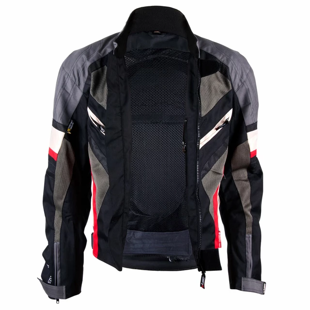 Kurtka motocyklowa W-TEC Priamus PLUS - OUTLET - Czarno-szaro-czerwony