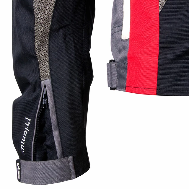 Kurtka motocyklowa W-TEC Priamus PLUS - OUTLET - Czarno-szaro-czerwony