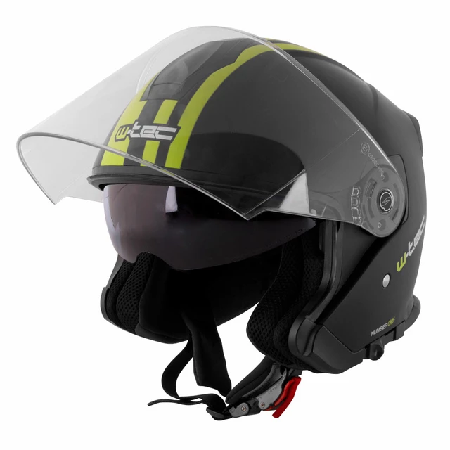 Kask motocyklowy otwarty W-TEC V586 z blendą - Czarno-zielony