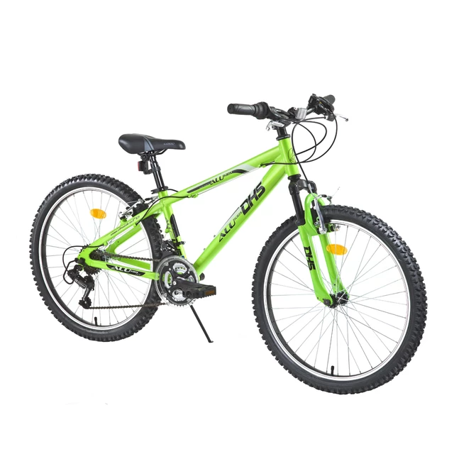 Juniorský horský bicykel DHS Alu-Kids 2423 24"- model 2015 - červená - zelená