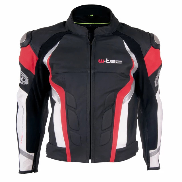 Men’s Leather Moto Jacket W-TEC Velocity - Black-Red