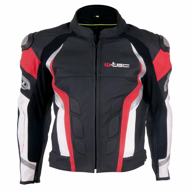 Męska skórzana kurtka motocyklowa W-TEC Velocity - OUTLET - Czarny-fluo
