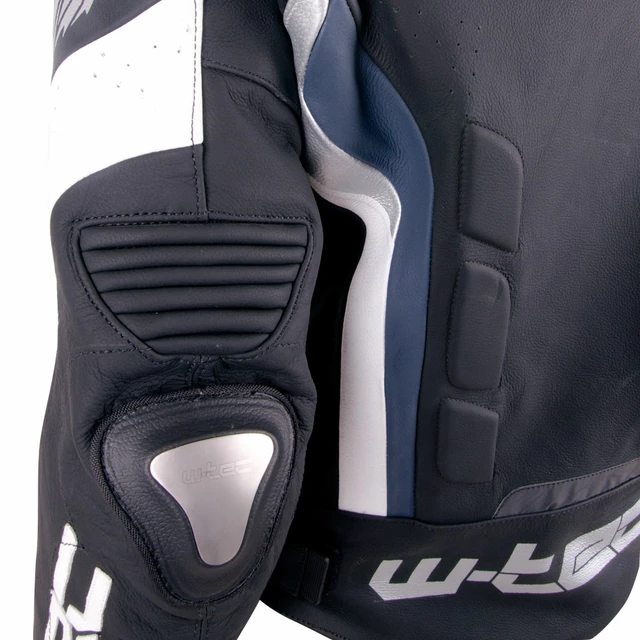 Męska skórzana kurtka motocyklowa W-TEC Velocity - OUTLET - Czarny-fluo