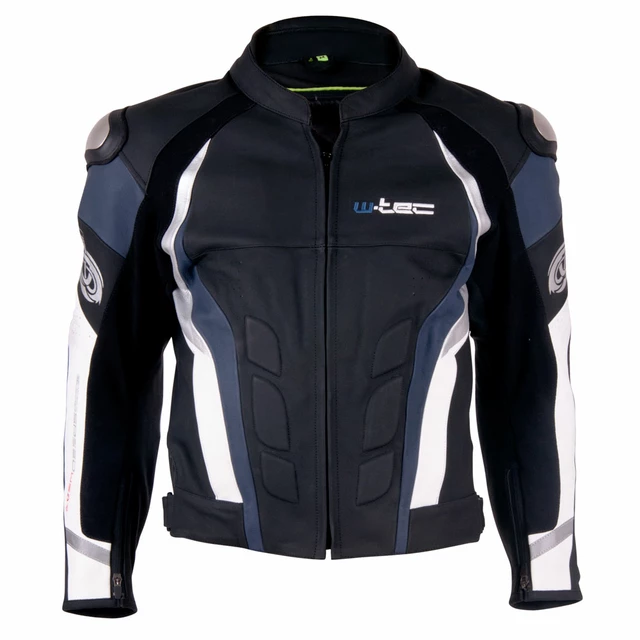 Herren Leder Motorradjacke W-TEC Velocity - schwarz-blau