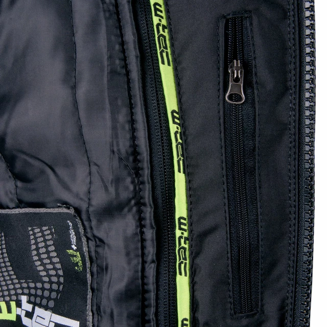 Męska skórzana kurtka motocyklowa W-TEC Velocity - OUTLET - Czarny-fluo