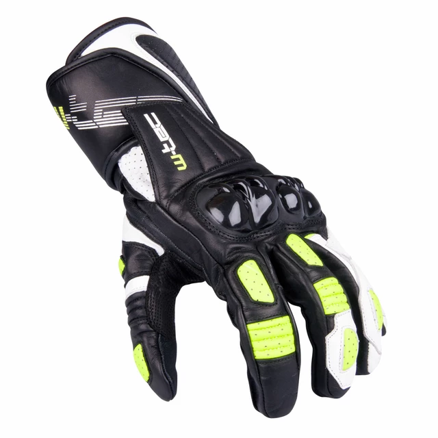 Men’s Moto Gloves W-TEC Decane - Silver - Green