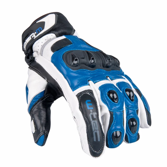Men’s Moto Gloves W-TEC Octane - White-Blue - White-Blue