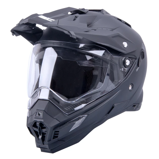 Motocross Helmet W-TEC AP-885 - Pearl Black - Matte Black