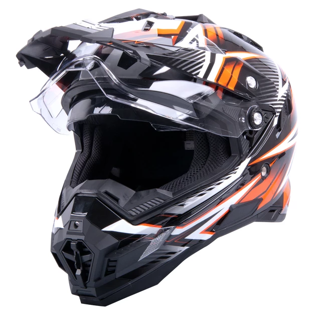 Motocross Helm W-TEC AP-885 Graphic - schwarz-orange