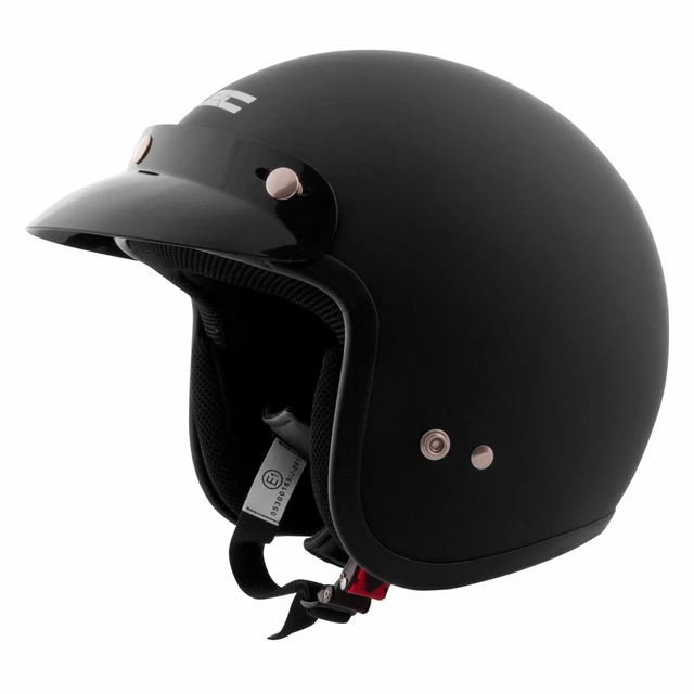 Kask motocyklowy otwarty chopper W-TEC AP-75 - Biała perła - Matt.czarny