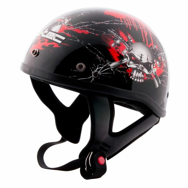 Kask motocyklowy otwarty chopper W-TEC AP-70 - Czarno-czerwony