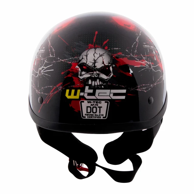 Kask motocyklowy otwarty chopper W-TEC AP-70 - Czarno-czerwony