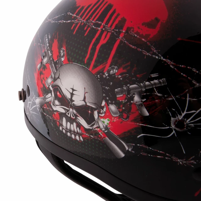 Kask motocyklowy otwarty chopper W-TEC AP-70 - Czarno-czerwony