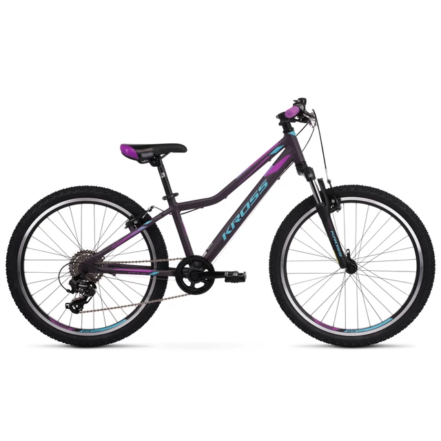 Juniorský dievčenský bicykel Kross LEA JR 2.0 24" - model 2021 - fialovo-modrá