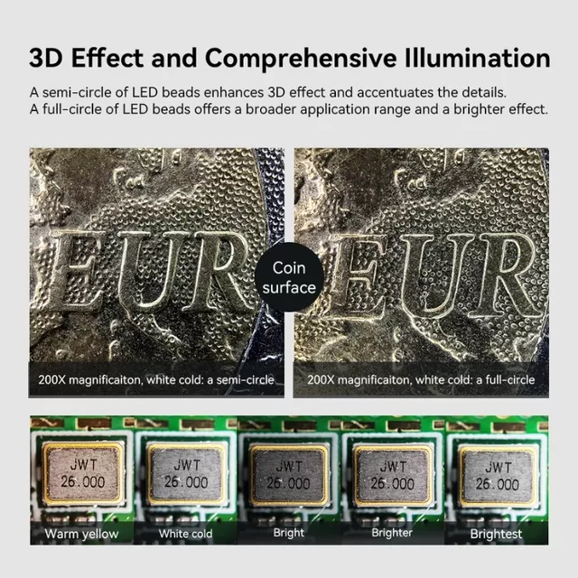 Mikroskop objektiv pro smartphone 200x Apexel s LED a UV světlem