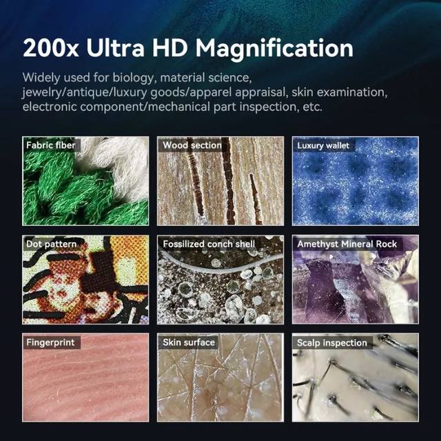 Mikroskop objektiv pro smartphone 200x Apexel s LED a UV světlem