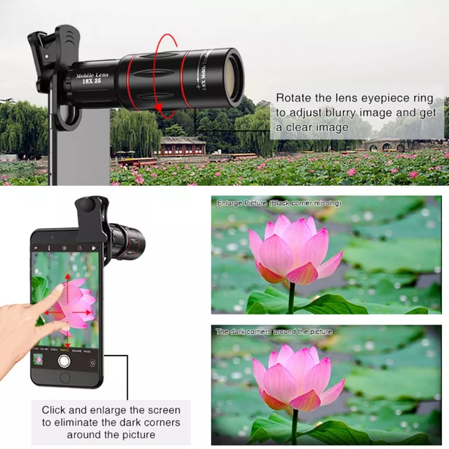 Sada Apexel 6v1 - teleobjektivy 18x se stativem a Bluetooth spouští