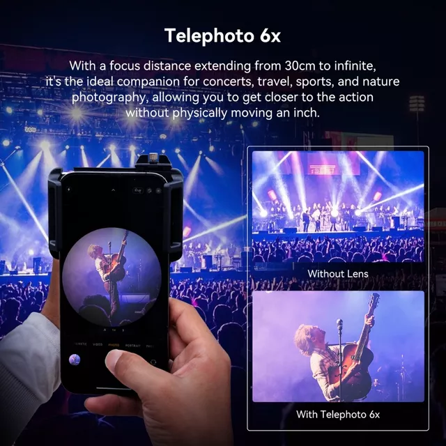 Sada Apexel 2v1 - teleobjektiv 6x a makro objektiv 150 mm